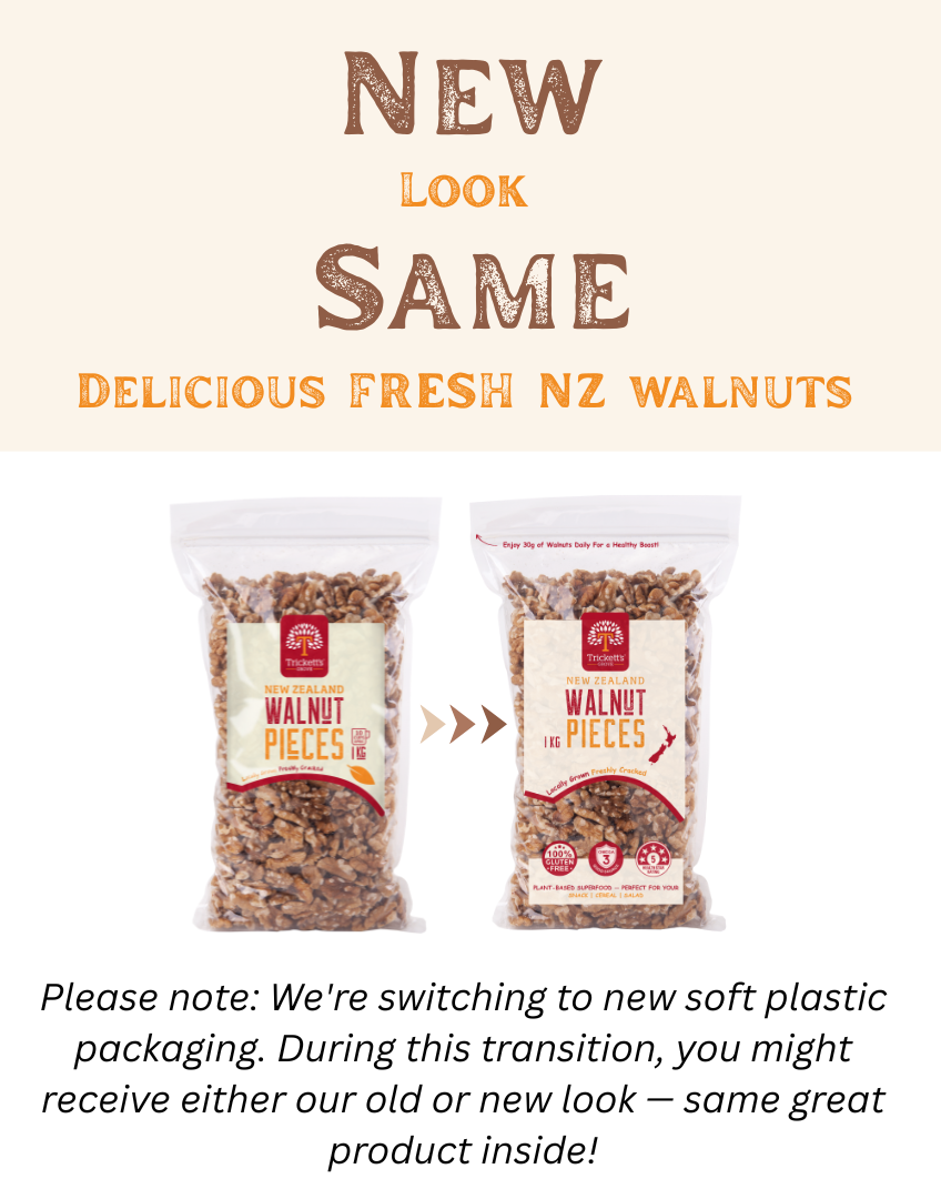 Trickett's Grove Walnut Pieces 1kg | NZ Grown | Freshly Cracked